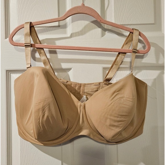 Lane Bryant Cacique Multi Way Strapless Bra 44H Nude Lightly Lined Underwire - Picture 1 of 7